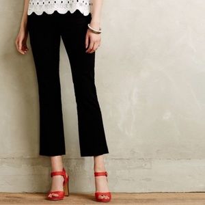 Anthropologie Crop Flare trousers Black 4 petite